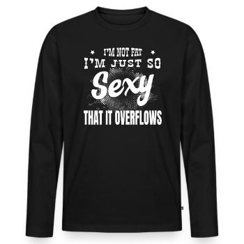 Je ne suis pas grosse, je suis tellement sexy - T-shirt manches longues Premium bio Homme - noir - Devant - Nico (187cm)