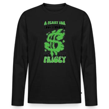 A penny for your thoughts seems a little expensive - Men's Premium Organic Long Sleeve Shirt - black - Front - Nico (187cm)