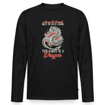 Sei Immer Du Selbst, Es Sei Denn - Männer Premium Bio Langarmshirt - Schwarz - Vorne - Nico (187cm)