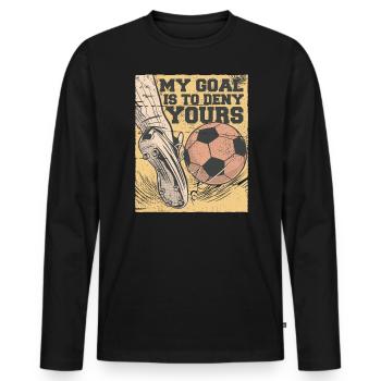 My goal is to keep your football boots - Men's Premium Organic Long Sleeve Shirt - black - Front - Nico (187cm)