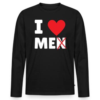 I Love Me Men Saint-Valentin Self-Love - T-shirt manches longues Premium bio Homme - noir - Devant - Nico (187cm)