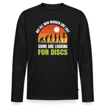 Not everyone who hikes is lost - Men's Premium Organic Long Sleeve Shirt - black - Front - Nico (187cm)
