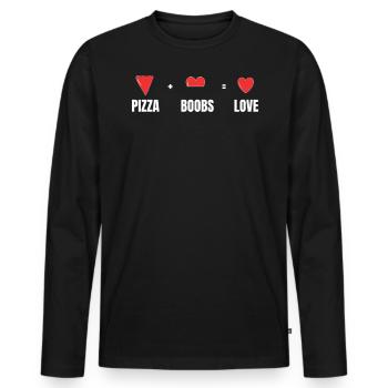 Les désarmateurs de pizza adorent les équations mathématiques - T-shirt manches longues Premium bio Homme - noir - Devant - Nico (187cm)