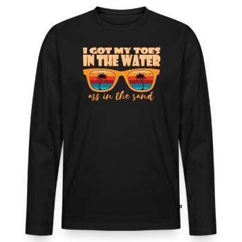 Ich Bekam Meine Zehen Im Wasserarsch Im Sand - Männer Premium Bio Langarmshirt - Schwarz - Vorne - Nico (187cm)