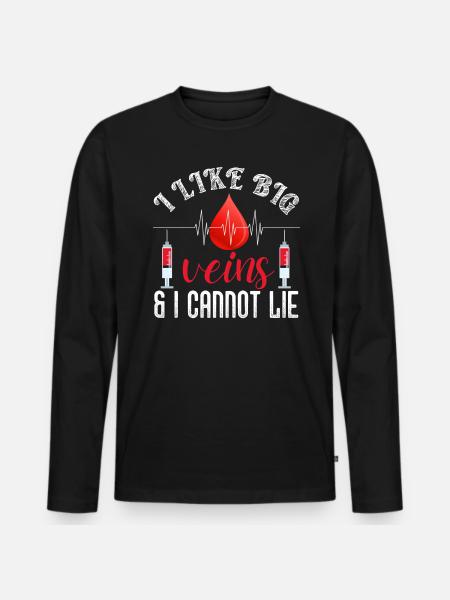 I like large veins - Men's Premium Organic Long Sleeve Shirt - black