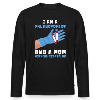 Ich Bin Ein Phlebotomist Und Eine Mutter - Männer Premium Bio Langarmshirt - Schwarz - Vorne - Nico (187cm)