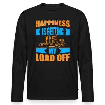 Le bonheur, c’est d’obtenir mon fardeau des camionneurs - T-shirt manches longues Premium bio Homme - noir - Devant - Nico (187cm)