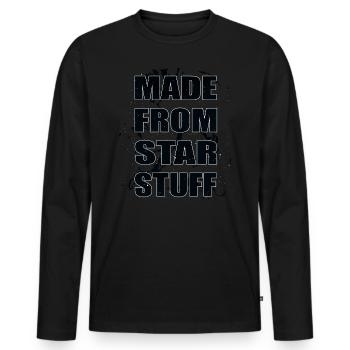 Fait de matériau stellaire femme mâle - T-shirt manches longues Premium bio Homme - noir - Devant - Nico (187cm)