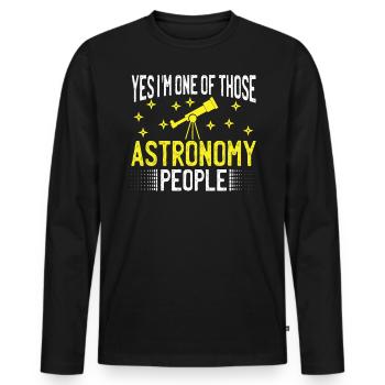 Ja, Ich Bin Einer Dieser Astronomen - Männer Premium Bio Langarmshirt - Schwarz - Vorne - Nico (187cm)