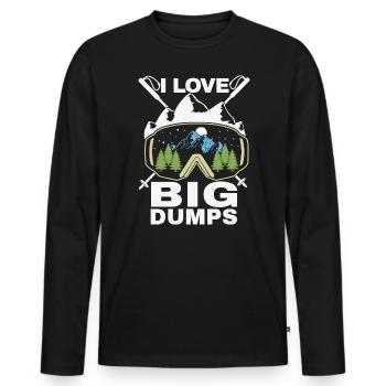 J’aime les grandes décharges Skieurs Neige Montagnes extrêmes - T-shirt manches longues Premium bio Homme - noir - Devant - Nico (187cm)
