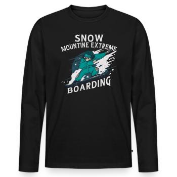 Snow Mountain Extreme Boarding Skeleton - T-shirt manches longues Premium bio Homme - noir - Devant - Nico (187cm)