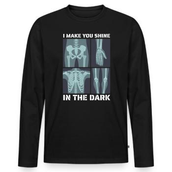 I make you shine in a dark X-ray - Men's Premium Organic Long Sleeve Shirt - black - Front - Nico (187cm)