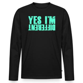 Yes, I am another gift party myself - Men's Premium Organic Long Sleeve Shirt - black - Front - Nico (187cm)