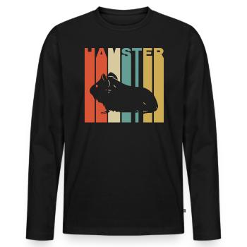 Hamster Fluffy Small Rodent Cage Cage - Men's Premium Organic Long Sleeve Shirt - black - Front - Nico (187cm)