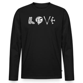 Sports d’hiver Ski Snowflake Casque de ski - T-shirt manches longues Premium bio Homme - noir - Devant - Nico (187cm)