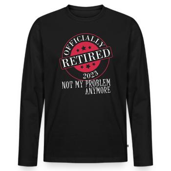 Retraités 2023 n’est plus mon problème - T-shirt manches longues Premium bio Homme - noir - Devant - Nico (187cm)