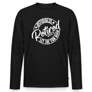 Officiellement retiré en 2023, quittez le plaisir - T-shirt manches longues Premium bio Homme - noir - Devant - Nico (187cm)