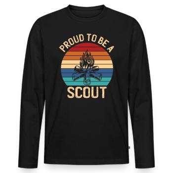 Proud to be a scout hike - Men's Premium Organic Long Sleeve Shirt - black - Front - Nico (187cm)