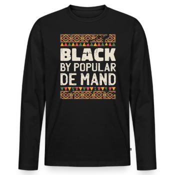 Noir de la demande populaire festival America citation - T-shirt manches longues Premium bio Homme - noir - Devant - Nico (187cm)