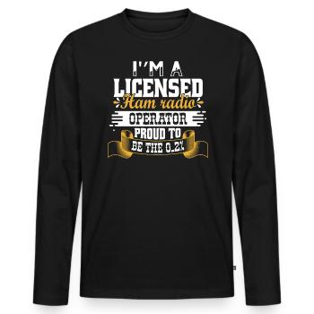 Je suis un opérateur radio titulaire d’une licence - T-shirt manches longues Premium bio Homme - noir - Devant - Nico (187cm)