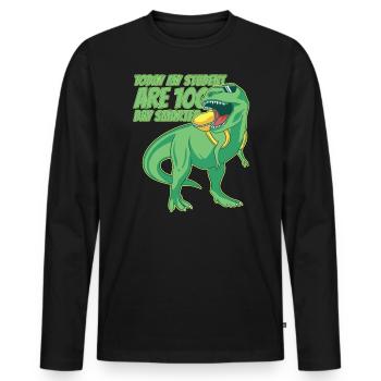 Aujourd’hui, mon élève est 100 jours plus intelligent - T-shirt manches longues Premium bio Homme - noir - Devant - Nico (187cm)