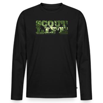 Scout life Hiking in the mountains - Men's Premium Organic Long Sleeve Shirt - black - Front - Nico (187cm)