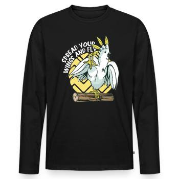 Spread your wings and fly - Men's Premium Organic Long Sleeve Shirt - black - Front - Nico (187cm)