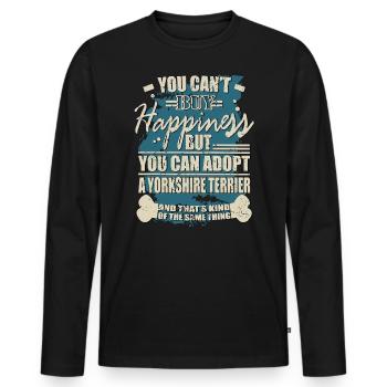 Luck you can not buy Yorkshire Terrier - Men's Premium Organic Long Sleeve Shirt - black - Front - Nico (187cm)