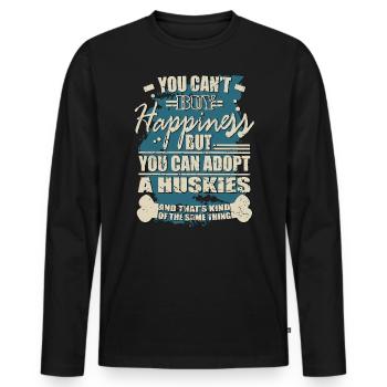 Le bonheur peut être acheté. Rauque - T-shirt manches longues Premium bio Homme - noir - Devant - Nico (187cm)