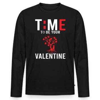 Time to be your Valentine's Day gift - Men's Premium Organic Long Sleeve Shirt - black - Front - Nico (187cm)