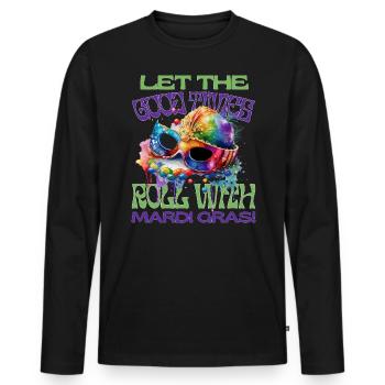 Lass die guten Zeiten beginnen - Männer Premium Bio Langarmshirt - Schwarz - Vorne - Nico (187cm)