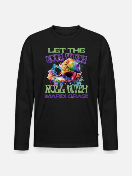Let the good times begin - Men's Premium Organic Long Sleeve Shirt - black