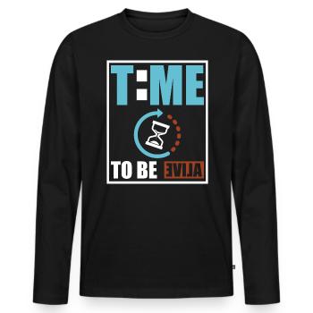 Being a real person - Men's Premium Organic Long Sleeve Shirt - black - Front - Nico (187cm)