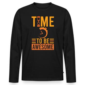Time to Be Amazing Hourglass Ideal - Men's Premium Organic Long Sleeve Shirt - black - Front - Nico (187cm)