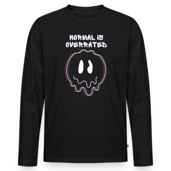 Normal Ist Überbewertetes Geschenkszitat 3D Effekt - Männer Premium Bio Langarmshirt - Schwarz - Vorne - Nico (187cm)