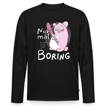 Normal is boring with Stachelpink Pink Bear - Men's Premium Organic Long Sleeve Shirt - black - Front - Nico (187cm)