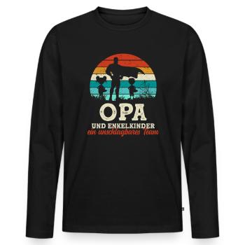 Team Super Opa und Enkelkinder Vatertag - Männer Premium Bio Langarmshirt - Schwarz - Vorne - Nico (187cm)