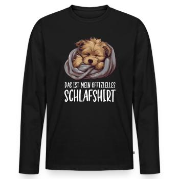 Offizielles Schlafshirt Havaneser Hund - Männer Premium Bio Langarmshirt - Schwarz - Vorne - Nico (187cm)