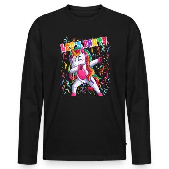 Unicorn Costume Carnival Carnival Carnival - Men's Premium Organic Long Sleeve Shirt - black - Front - Nico (187cm)