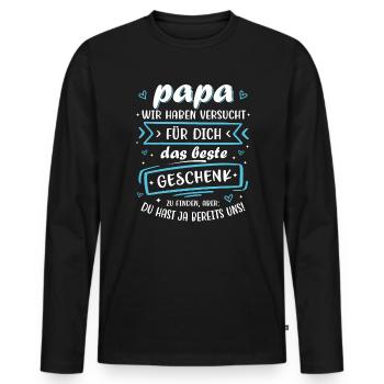 The best gift is us dad father's day - Men's Premium Organic Long Sleeve Shirt - black - Front - Nico (187cm)