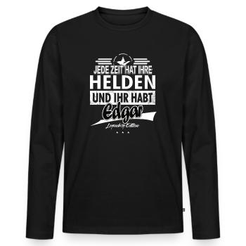 Chaque époque a ses héros Vous avez Edgar - T-shirt manches longues Premium bio Homme - noir - Devant - Nico (187cm)
