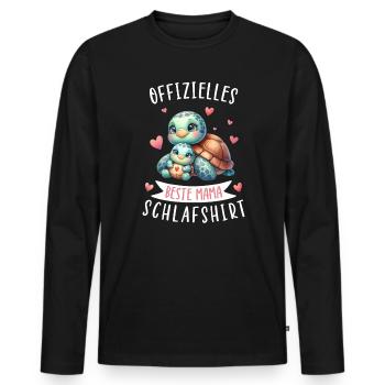 Official Best Mom Sleep Shirt Turtle - Men's Premium Organic Long Sleeve Shirt - black - Front - Nico (187cm)