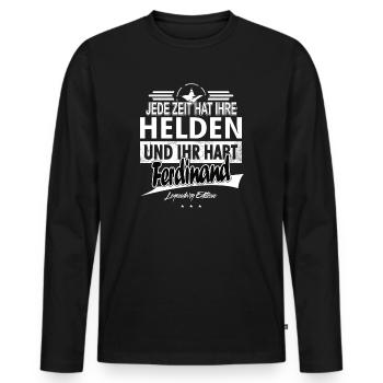 Jede Zeit hat Ihre Helden Ihr habt Ferdinand - Männer Premium Bio Langarmshirt - Schwarz - Vorne - Nico (187cm)