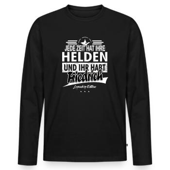 Chaque époque a ses héros, vous avez Frédéric - T-shirt manches longues Premium bio Homme - noir - Devant - Nico (187cm)