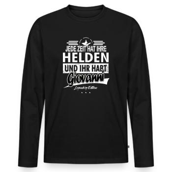 Chaque époque a ses héros Vous avez Giovanni - T-shirt manches longues Premium bio Homme - noir - Devant - Nico (187cm)