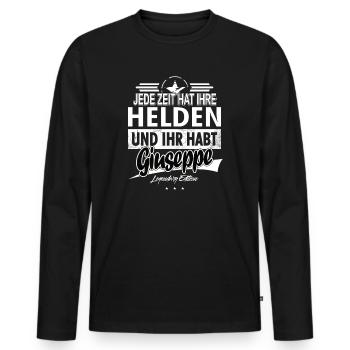 Jede Zeit hat Ihre Helden Ihr habt Giuseppe - Männer Premium Bio Langarmshirt - Schwarz - Vorne - Nico (187cm)