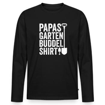 Jardin creusant chemise fête des pères papa jardinier amateur - T-shirt manches longues Premium bio Homme - noir - Devant - Nico (187cm)