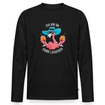 Karneval Festival Fasching Flamingo Kostüm - Männer Premium Bio Langarmshirt - Schwarz - Vorne - Nico (187cm)