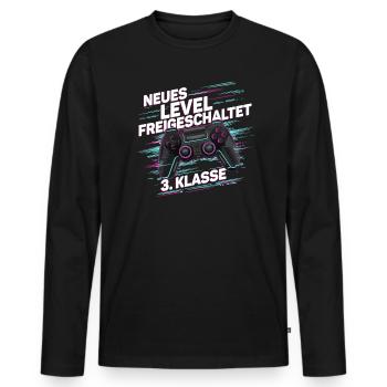 Garçons Écolier 3ème année Gamer Gamer - T-shirt manches longues Premium bio Homme - noir - Devant - Nico (187cm)