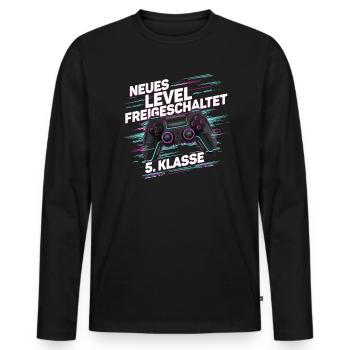 Garçons, Écolier, 5e année, Gamer, Gamer - T-shirt manches longues Premium bio Homme - noir - Devant - Nico (187cm)